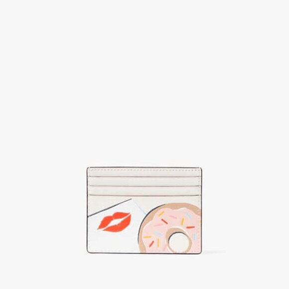 ♠️♠️ Kate Spade Coffee Break Donut Small Slim Card Holder - Picture 3 of 5
